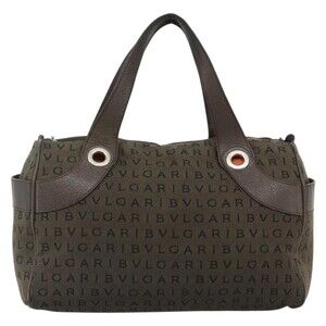 Bvlgari Canvas Logo Mania Handbag Brown